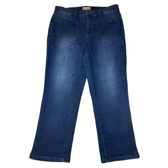 Chico's Women's Capri Denim Jeans Blue Sz 0.5 US 6 Stretch Pockets - Picture 1 of 6